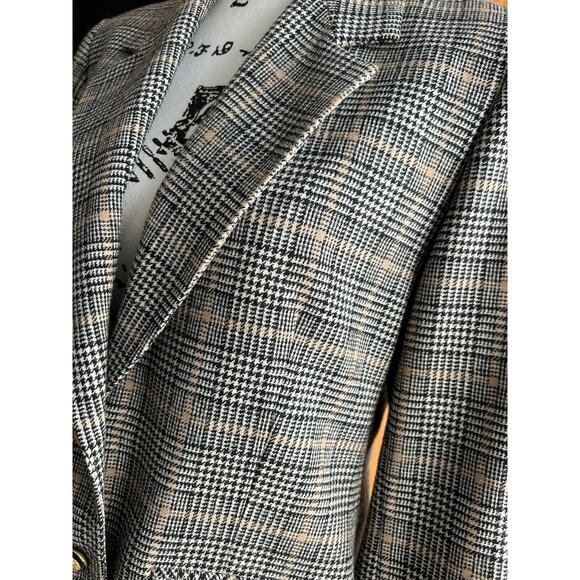 Vintage Pendleton Blazer Womens 10‎ Petite Houndstooth Plaid Wool Coat USA - Picture 14 of 15